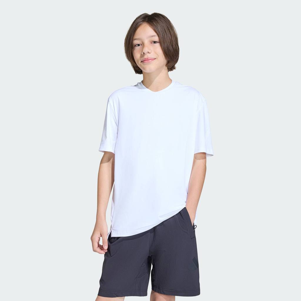 เสื้อยืดผ้ายืด Adidas Lifestyle ZNE เด็กขาว กิโลกรัม1009