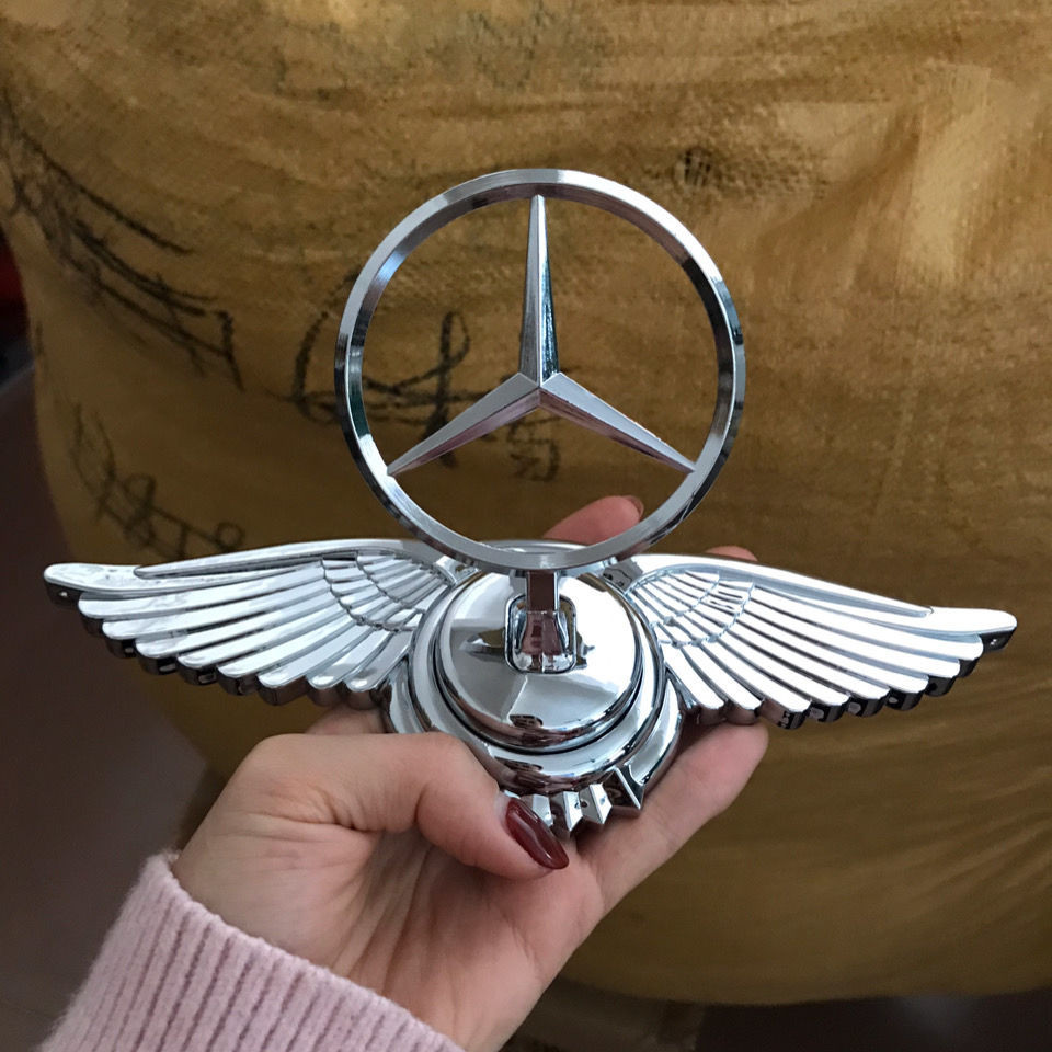 .02.th Mercedes-Sided-guardle 汽车头标 通用标 大型金形散D立体pla โลโก้ Benz โลโก้ Mercedes Benz ด้านหน้า โลโก้ Uni