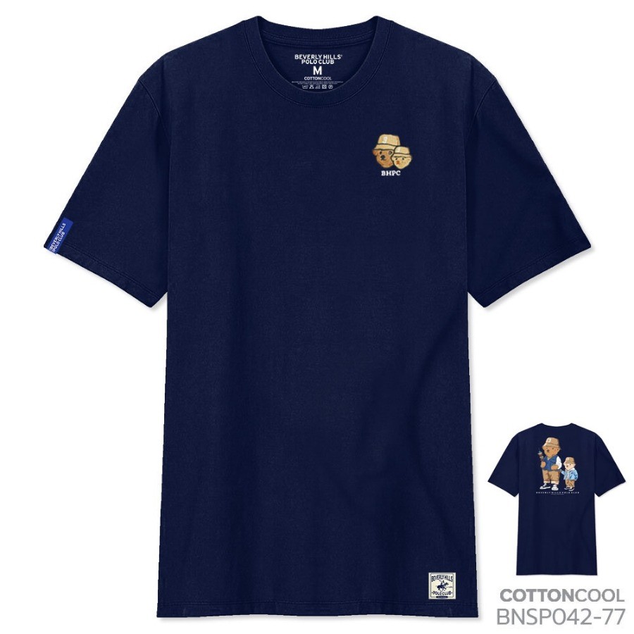 ขายร้อนคุณภาพสูง Beverly Hills Polo Club หมวกหมีพ่อลูกชายพิมพ์แขนสั้นผ้าฝ้าย 100% Street Casual T- 6