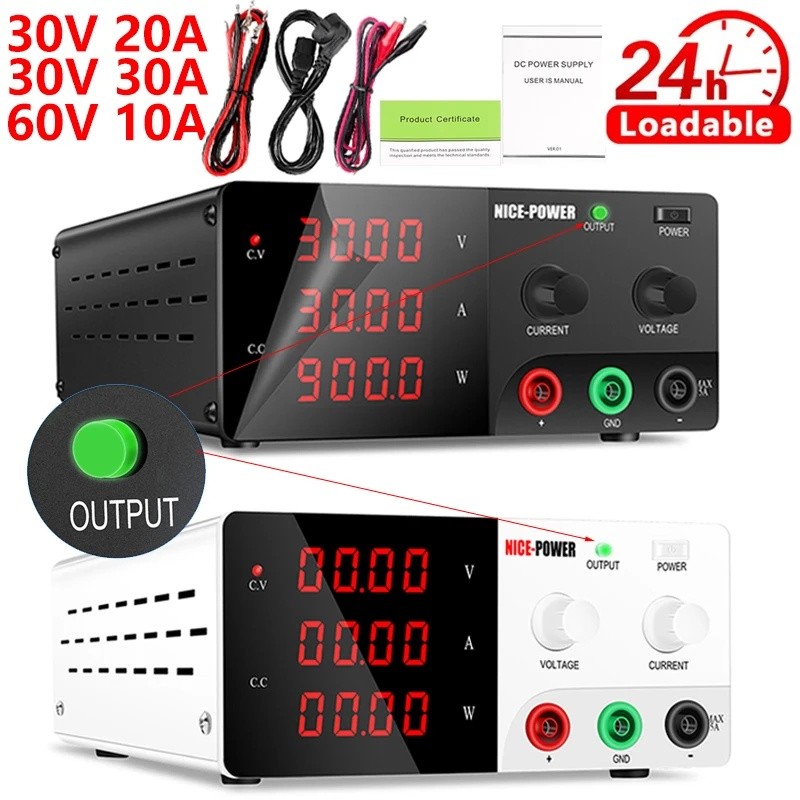 UYXZ NICE POWER 30V 20A 30A DC Stabilized Power Supply Bench Source ห้องปฏิบัติการปรับ High-Power Sw