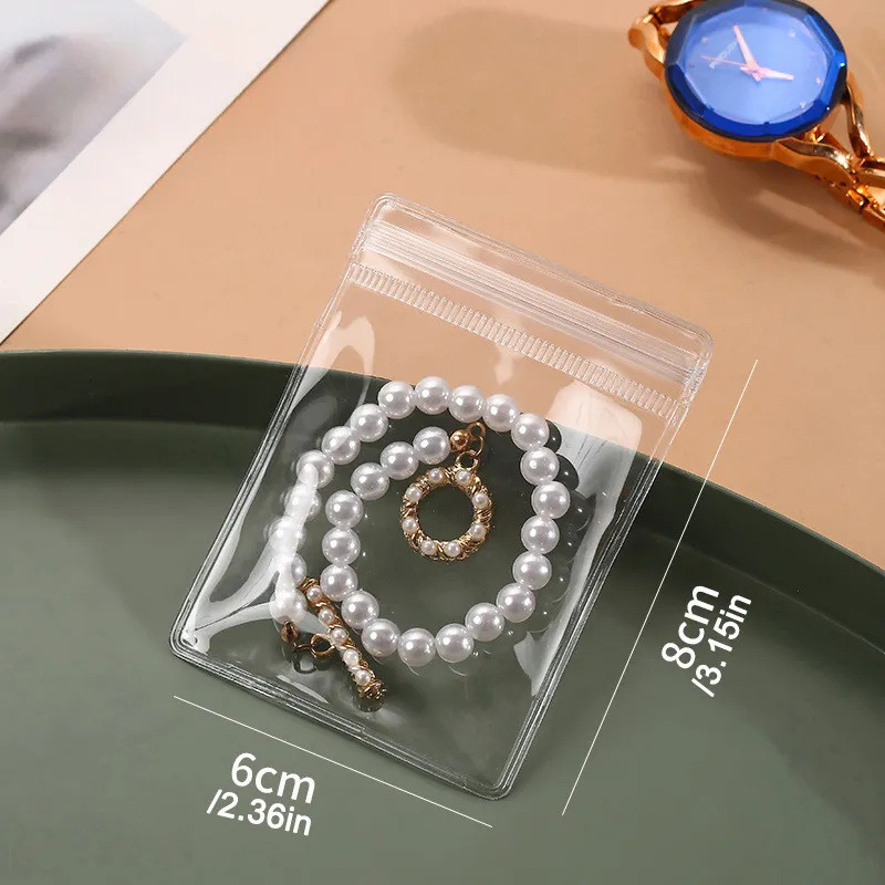 ถุงซิปล็อคใสหนา 6x8cm ถุงใส่เครื่องประดับ ถุงซิป PVC กันหมอง ถุงใส่สร้อย แหวน ต่างหู ซิปล็อคหนาพิเศษ