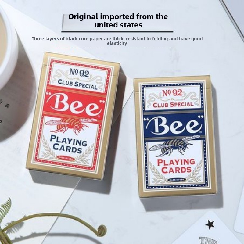 Bee Little Bee Texas Play Cards/1 คู่เล่นไพ่ความบันเทิงที่ทนทานวางการ์ดเล่น Solitaire [สีสุ่ม]