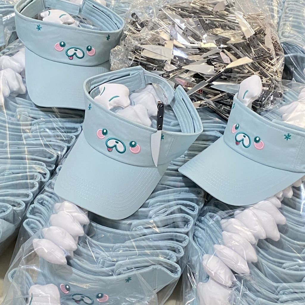 ยอดนิยม Boom/Zombie Rabbit Boom Top Hat Summer Boom Top Sunscreen Hat Female Cute Hat Blue