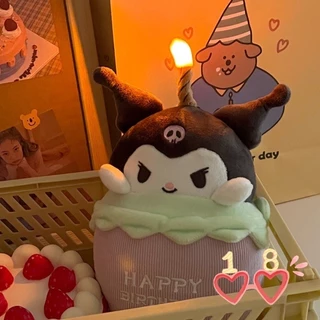 ตุ๊กตาผ้า ออกแบบเค้กวันเกิด การ์ตูนเมโลดี้ ของเล่นตุ๊กตา มีดนตรี เทียนจะเรืองแสง