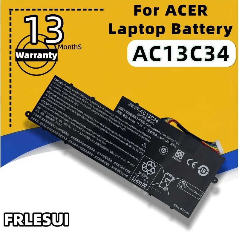 FRLESUI แบตเตอรี่แล็ปท็อปสําหรับ Acer AC13C34 Aspire V5-122P V5-122 E3-111 E3-112 ES1-111M MS237 KT.