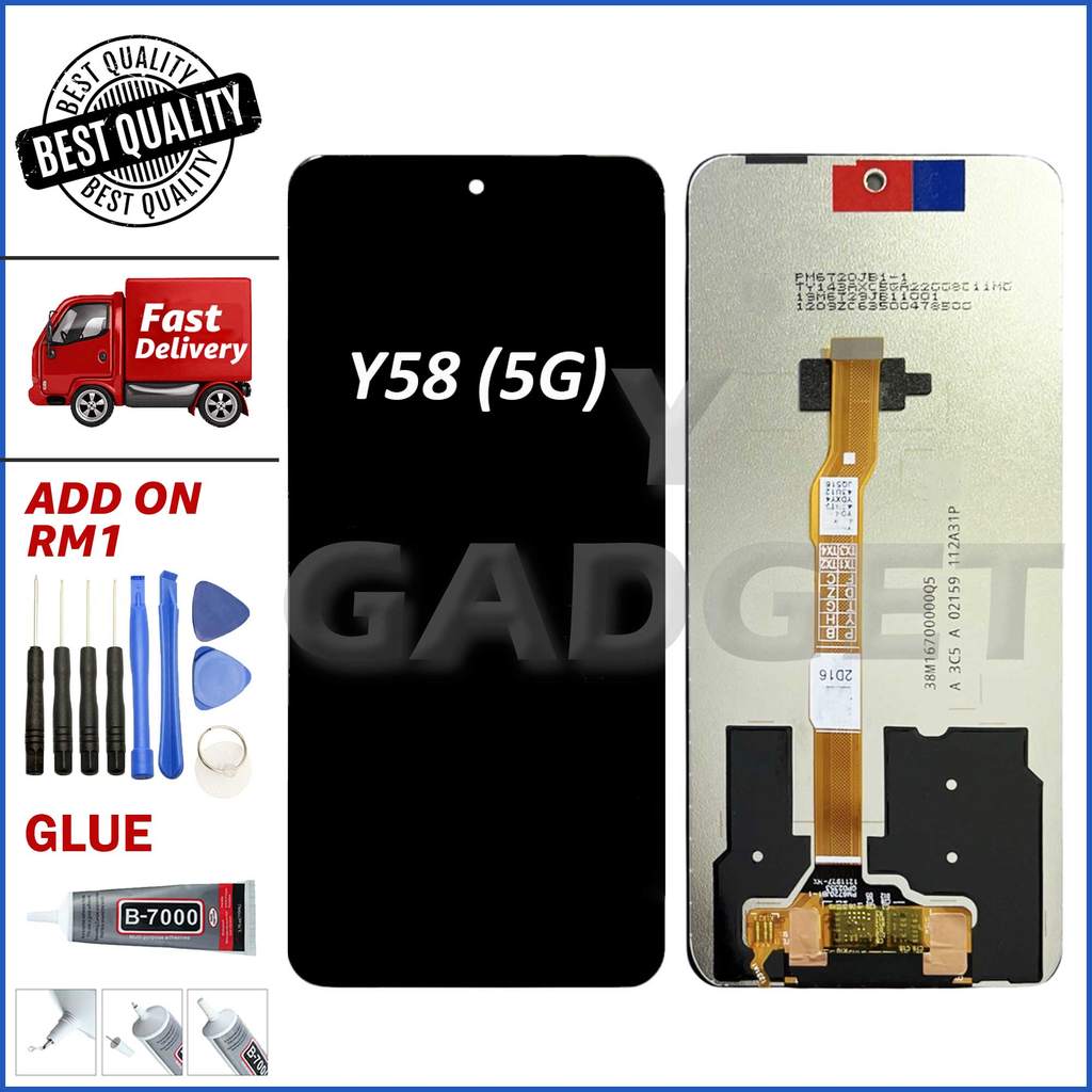 จอแสดงผล LCD หน้าจอสัมผัสแบบมีหน้าจอพร้อม VV Y58 5G/ IQOO Z9X 5G/ Y200I 5G/ Y200I 5G/ Y200T 5G/ T3X 