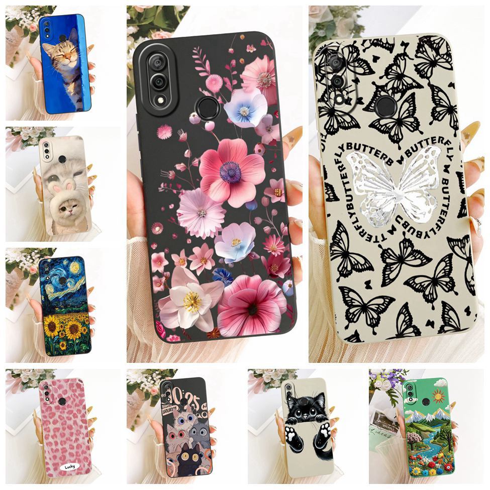 สําหรับ Huawei Y9 2019 ฝาครอบซิลิโคนแฟชั่นน่ารักแมวรูปแบบตลกปลอก JKM-LX3 JKM-LX1 JKM-LX2