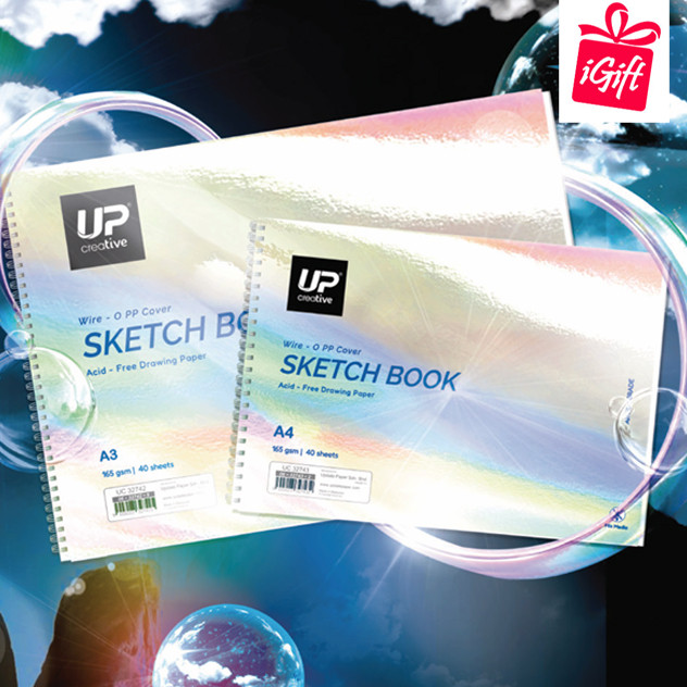 UpCreative Sketch Book Wire OPP Cover A3/A4 165GM