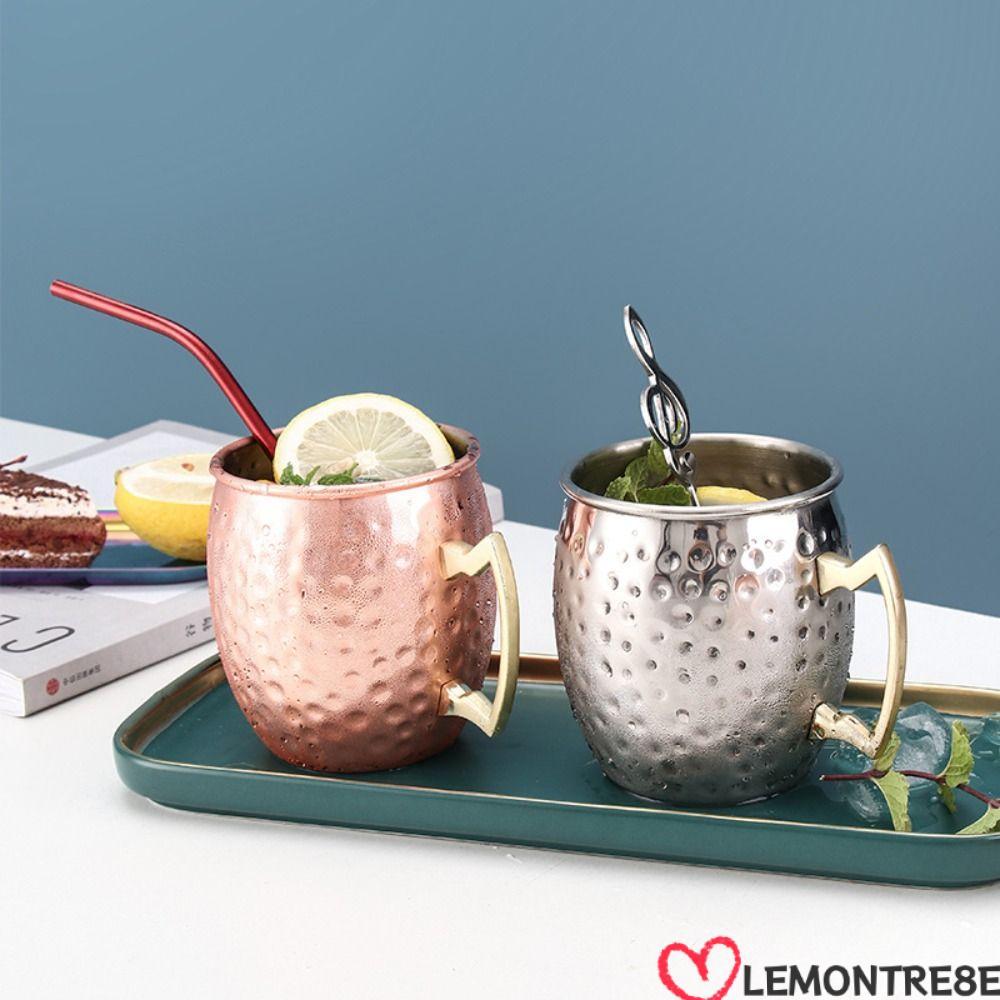 LEMONTREE ค้อนถ้วยจุด, 500ml หนาถ้วยแก้ว,ที่แข็งแกร่ง Riveted จับ Moscow Mule แปรงลักษณะ Handcrafted