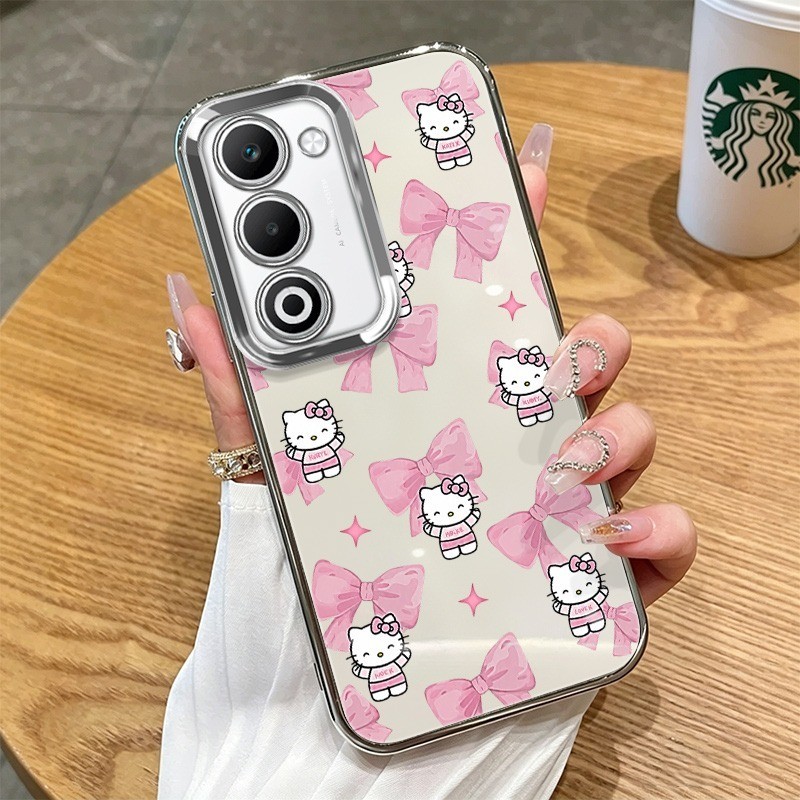 Imura สําหรับ OPPO A3X Bow KT การ์ตูนกรณีรอบ 4 มุม Anti-Fall ฝาครอบกันชนเคสโทรศัพท์