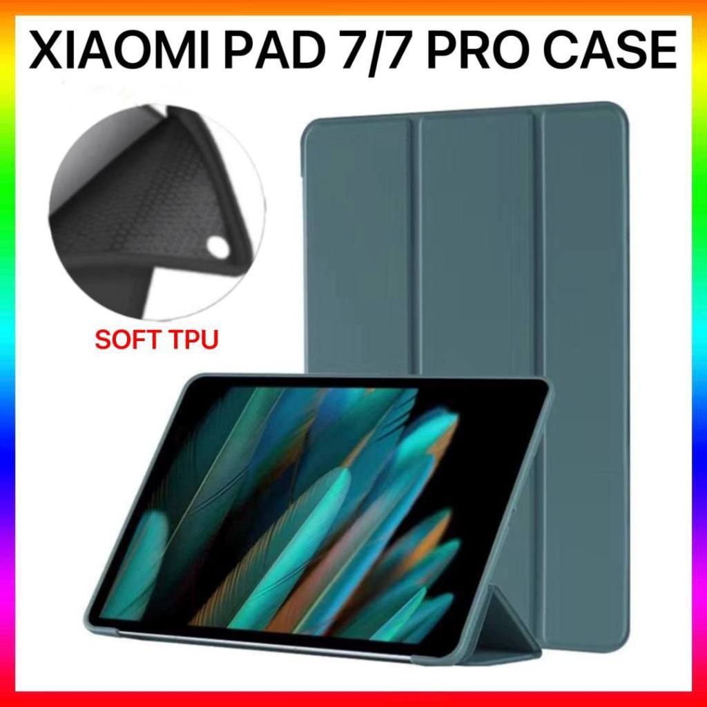 สําหรับ Xiaomi Pad 7/7 Pro 11.2 นิ้ว Slim สมาร์ทซิลิโคนอ่อนยืดหยุ่นฝาหลัง Mipad7 MiPad 7Pro 11 ปลอกป