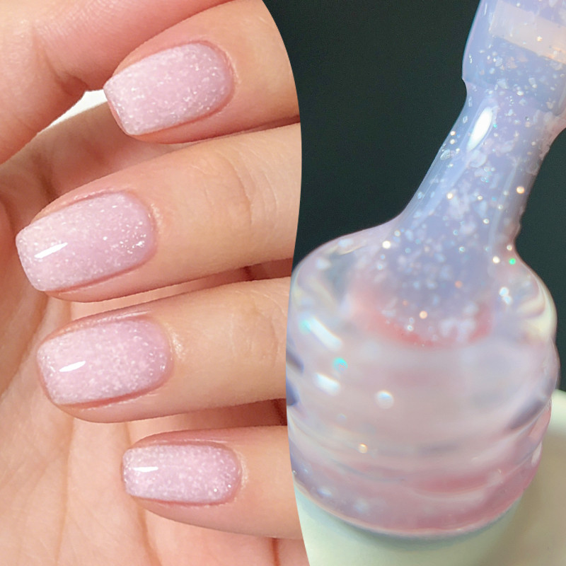 【Local】BORN PRETTY 10ml สีชมพูหิมะ Glitter Jelly Gel ยาทาเล็บอุปกรณ์ Vernis กึ่งถาวร Soak Off เล็บ Varnishes