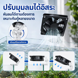 SKISOPGO พัดลมตู้ปลา พัดลมระบายความร้อนตู้ปลา USB ปรับแรงลม เงียบ ประหยัดไฟ ติดขอบตู้ 1 3 หัว