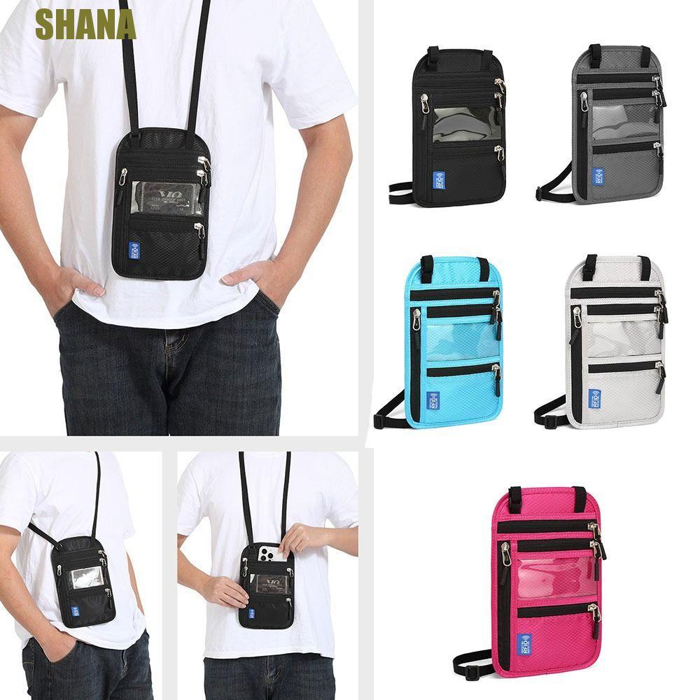 กระเป๋าหนังสือเดินทาง ชาน่า RFID, RFID Blocking กันน้ํากระเป๋าสตางค์คอ,คลาสสิกป้องกันการโจรกรรมพร้อม