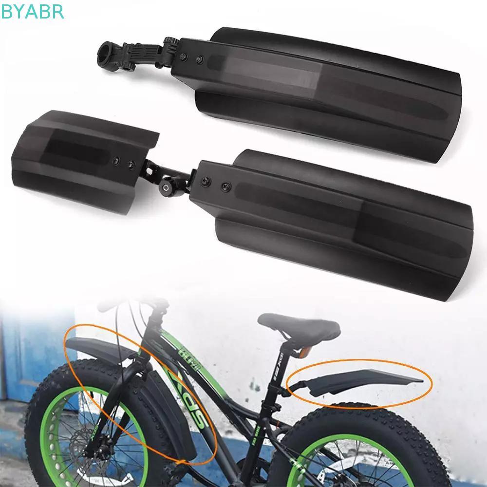 BYABR Snow Bike Fender ด้านหน้าด้านหลังจักรยาน Fenders จักรยานไฟฟ้าสีดําสําหรับ Fatbike ขี่จักรยาน F