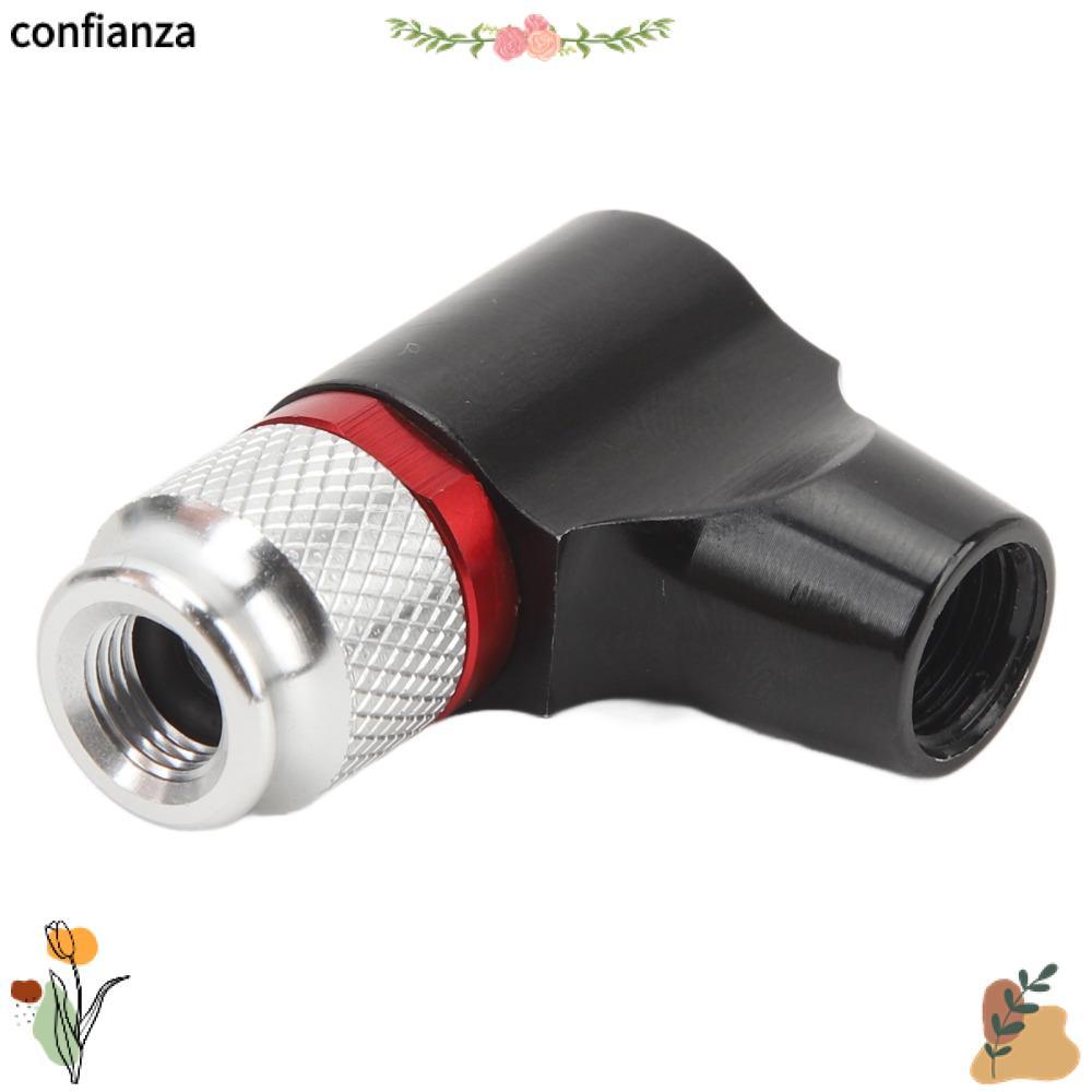 CONFIANZA จักรยาน CO2 Inflator, โฟมแขนอลูมิเนียม CO2 จักรยานยาง Inflator, สีดําน้ําหนักเบา Presta แล