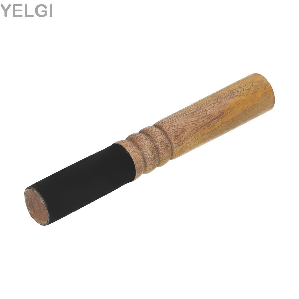 YELGI ร้องเพลงชาม Mallet, สีดําและสีน้ําตาลไม้ชาม Striker, Professional สมาธิ Mallet Stick สําหรับสม