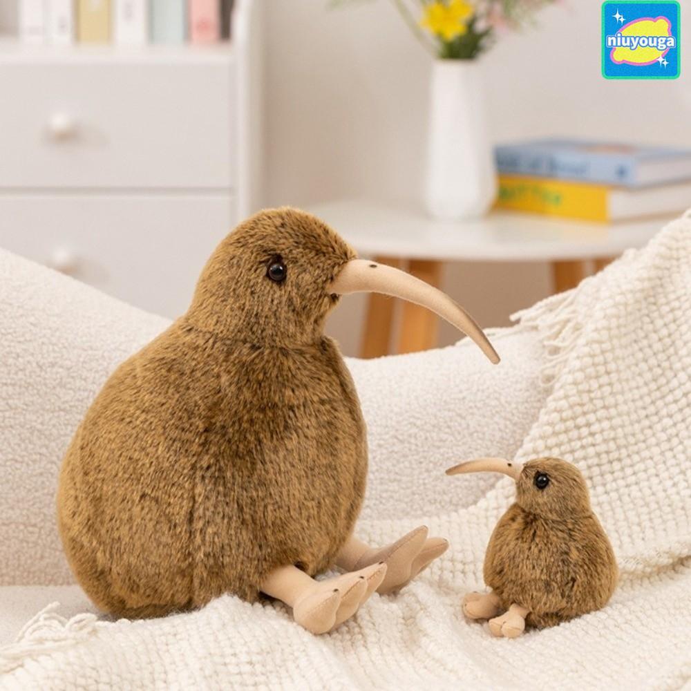 NIUYO Kiwi Bird ของเล่นตุ๊กตา, ตุ๊กตาสั้นนุ่มยัดไส้ Kiwi Bird Plushie, PP Cotton Filling Fluffy Text