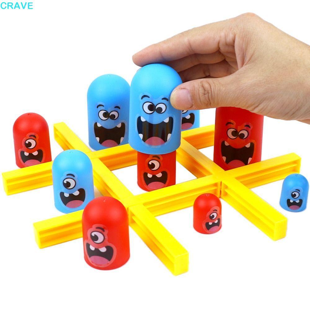 CRAVE 2 ผู้เล่น Tic-Tac-Toe,เกมกระดานแม่ลูกใหญ่กินขนาดเล็กGobble Boardของเล่น,เกมครอบครัวMontessori 