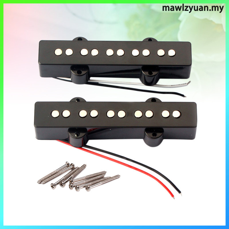 5 String Electric Bass Pickups สะพานคอ Pickups ชุดสําหรับ Jazz JB Bass กีตาร์เปิดสไตล์กีตาร์อะไหล่แล