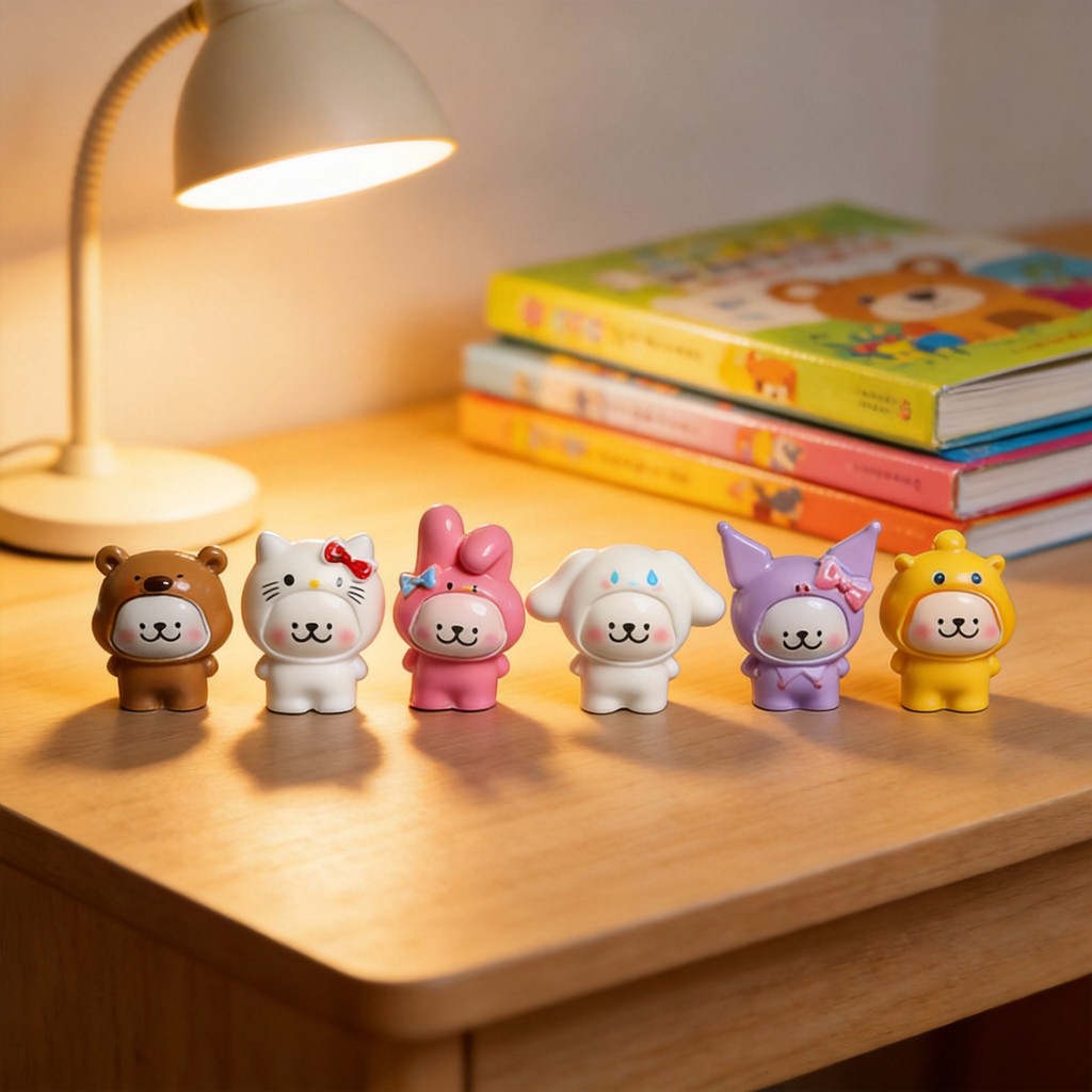6PCS Line Puppy San Rio Hat 3D เรซิ่น Charms สําหรับ DIY (9-390)
