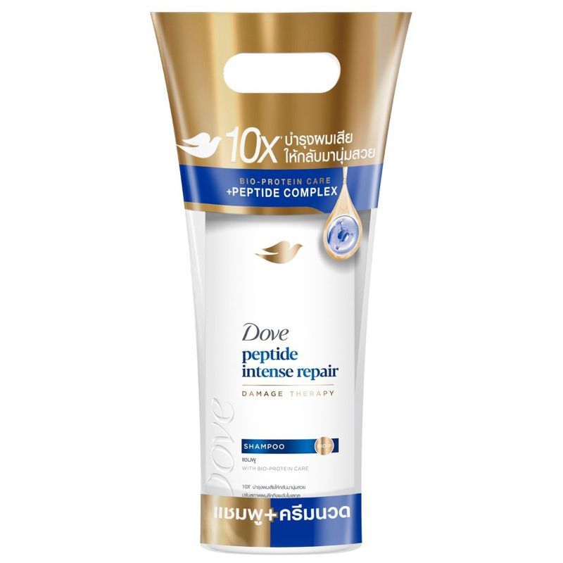 โดฟแชมพูเพปไทด์อินเทนซ์รีแพร์แดเมจเทอราพี 360มล.และครีมนวด 330มล. Dove Peptide SH360&Condi330 [8851932487177 ]