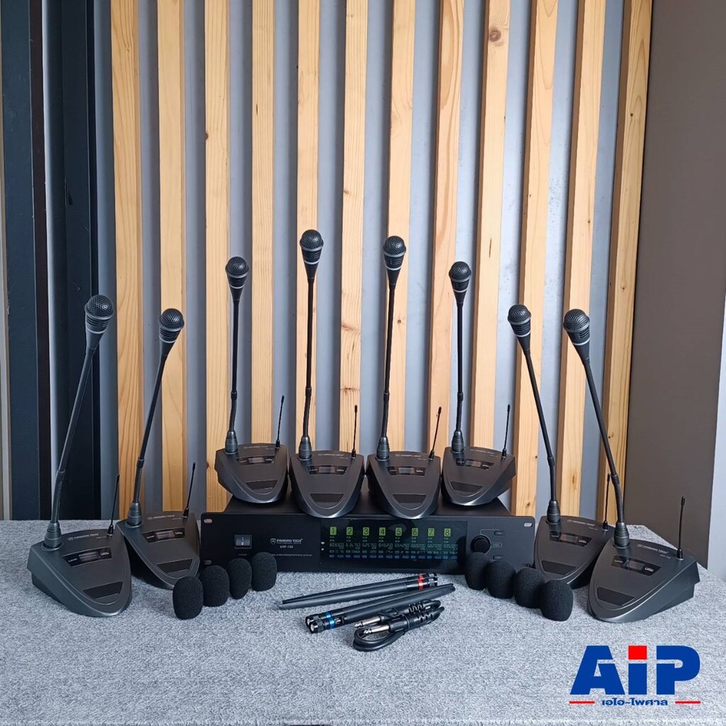 PROEUROTECH UHF-129 ไมค์ลอยตั้งโต๊ะ 8ตัว ก้านสั้น 50cm. ไมค์ประชุม ชุดประชุมไร้สาย ไมค์ประชุมไร้สาย 