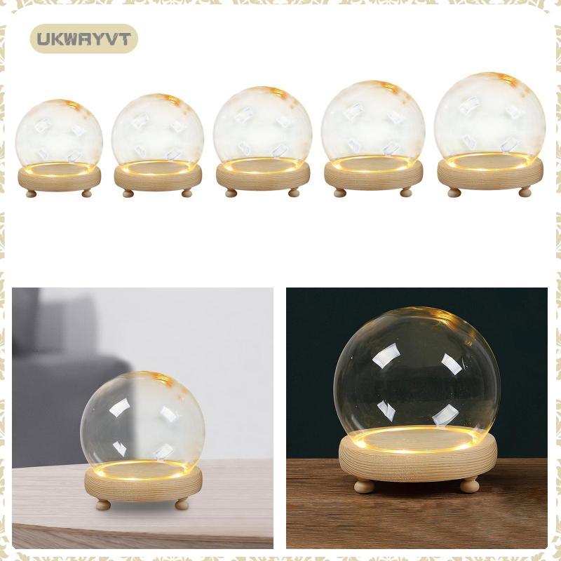 [ukwryvt] Display Dome with Base Dollhouse Decorative Transparent Glass Dome Cloche