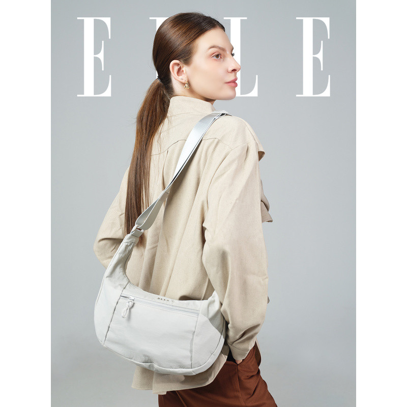 กระเป๋าครัวซองต์ ELLE กระเป๋าสะพายไหล่ผู้หญิงแฟชั่น กระเป๋าสะพายข้าง กระเป๋าสำหรับเดินทาง ทันสมัย ดี