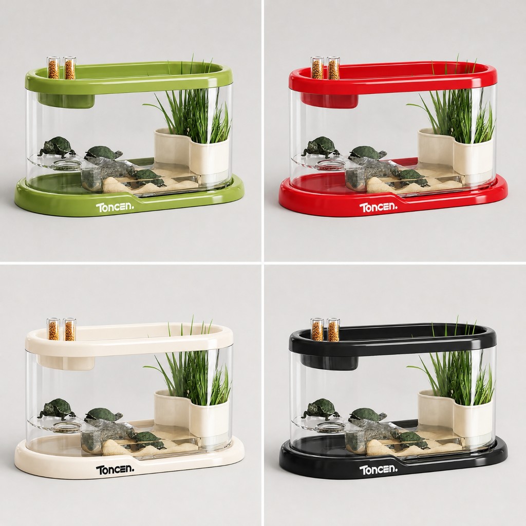 Desktop Turtle Habitat Allintegrated Small Desktop Turtle Tank Water Tortoise Enclosure ไม่ต้องประกอ