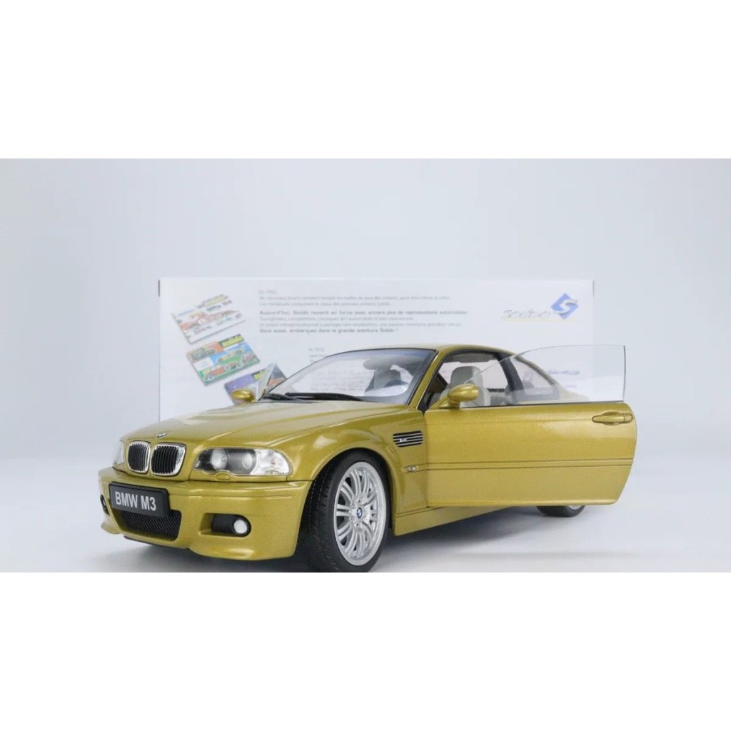 [现货]Solido 1: 18 合金双门 BMW E46 M3 - PHOENIX YELLOW - 2000 Diecast 2 ประตูเปิด 合金开 S1806501.2.3
