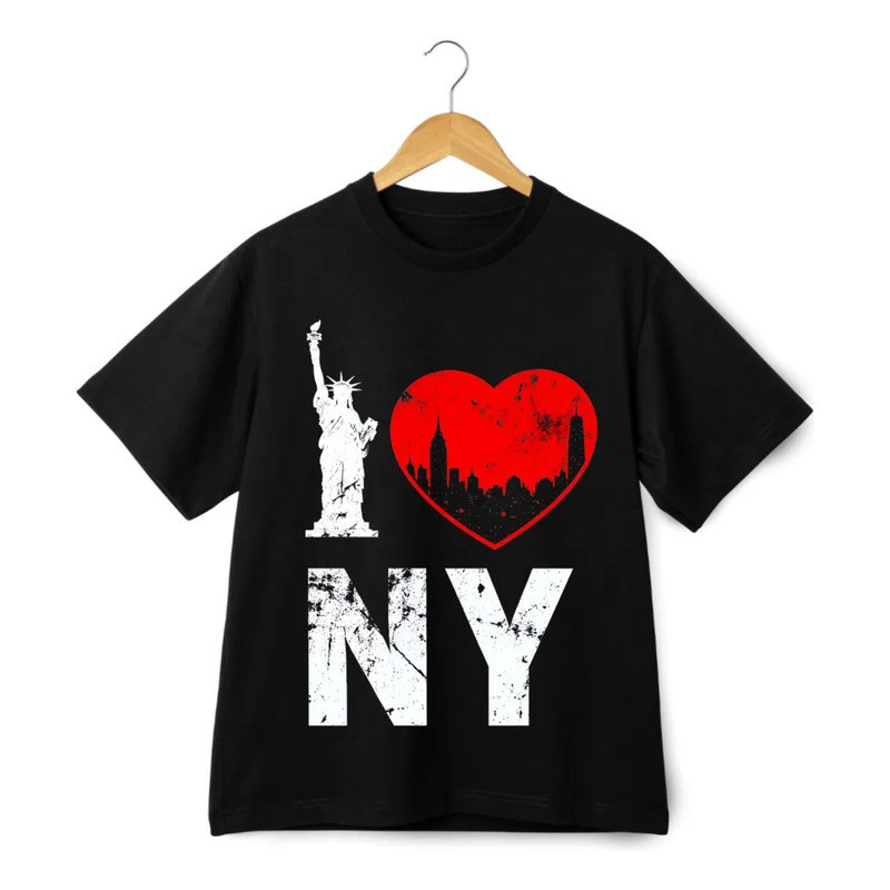 เสื้อยืด Retro I Love Ny New York City ของที่ระลึก Uni