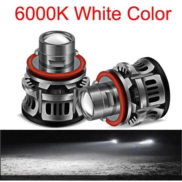 2x LED หมอกโปรเจคเตอร์เลนส์โคมไฟสําหรับไฟหน้ารถ H11 H8 H9 9005 HB3 9006 HB4 H7 หลอดไฟ 6000K