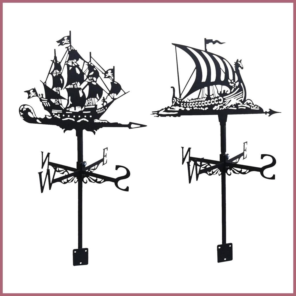 Sailing Cruise Ship Wrought Iron Metal Weather Vane European Retro Weather Vane Courtyard Roof Farm 