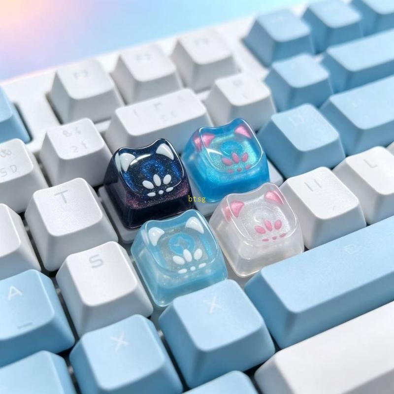Btsg คีย์บอร์ด Accent Keycap เรซิ่นแมวหูคีย์ Crosses Stem Fit และ OEM R4S โปรไฟล์สําหรับชุดโต๊ะ Styu