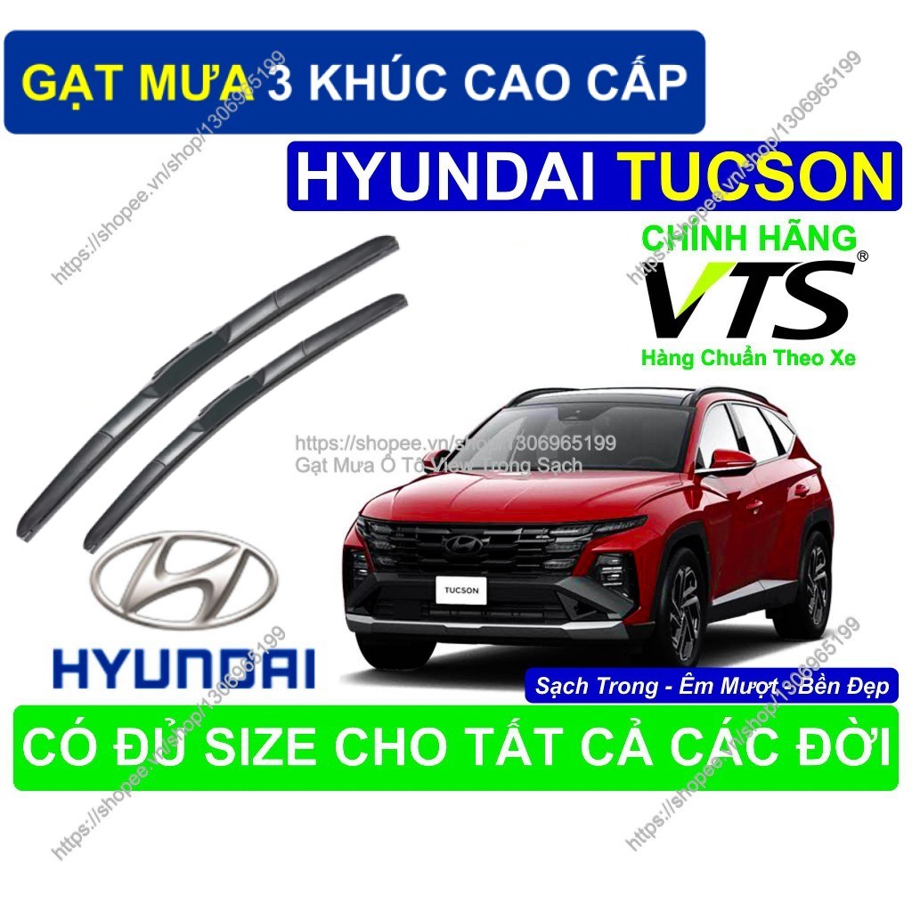 Hyundai Tucson 3-Segment Nano Silicon Wipers, คู่ 3-Segment Wipers สําหรับ Hyundai Tucson, Tucson