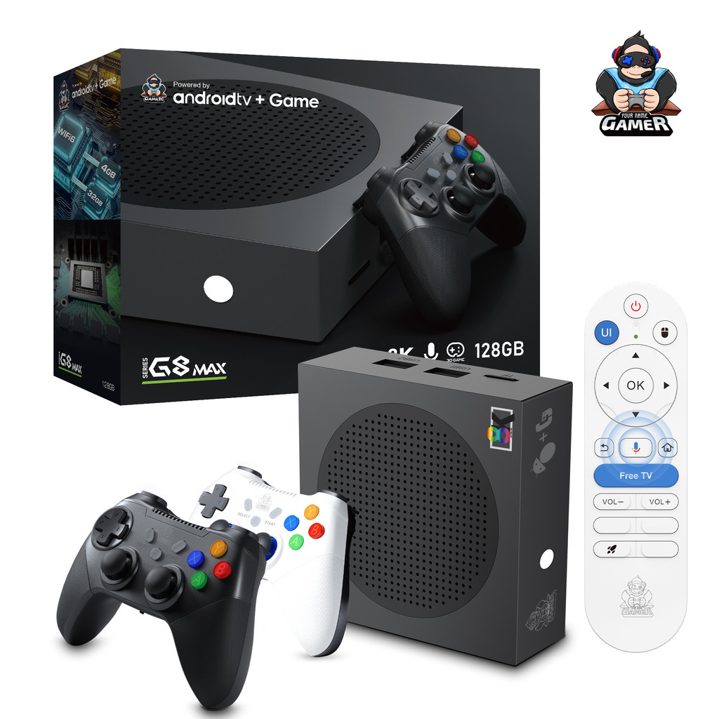 Retro Game Box Dual System 128GB Memory Dual Wireless Handle 8K Video Decoding TV Game Set Top Box