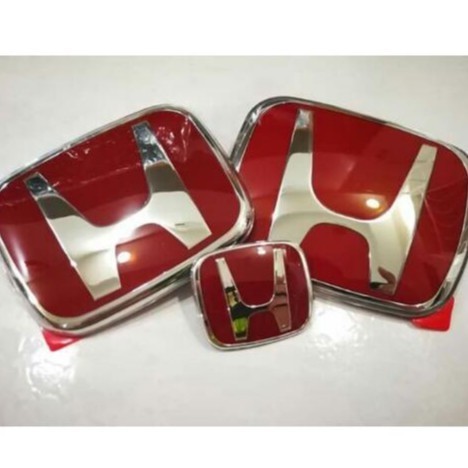 Honda Car Emblem Red Logo City/Hrv/Jazz/CRV/civic/Brv (ด้านหน้าและด้านหลังและพวงมาลัย)
