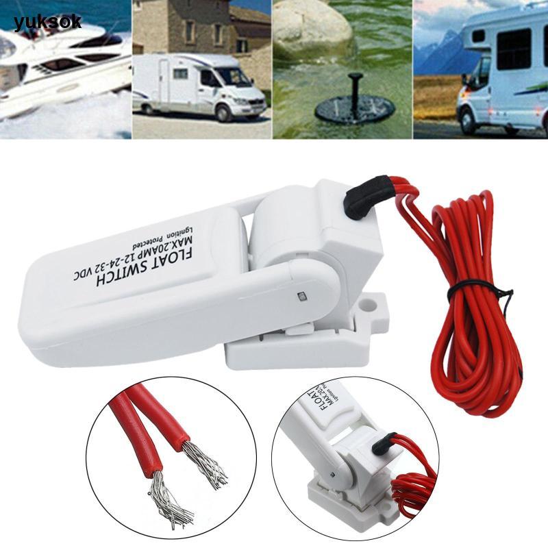 Yuksok ไฟฟ้า Auto Bilge ปั๊มลอยสวิทช์ Mercury ฟรีตัวควบคุมระดับน้ําสําหรับเรือยอชท์ PVC เรือปั๊ม — صورة 5