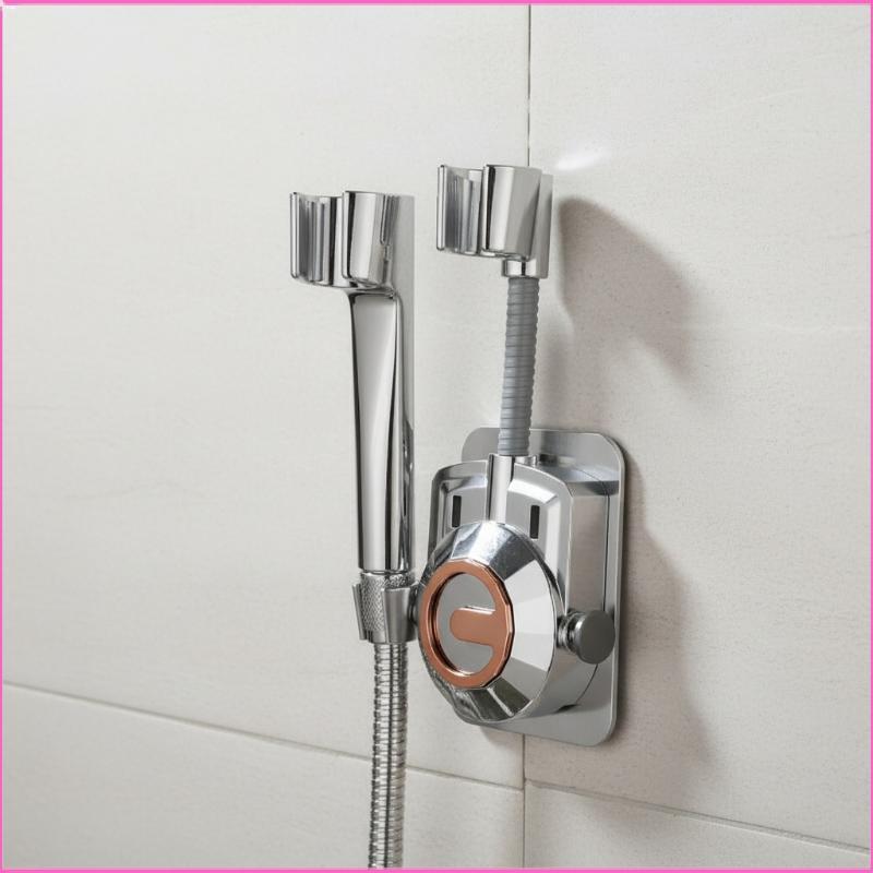 Luckyei ห้องน้ําสะดวก Universal Shower Holder ไม่มีเจาะ Wall Mount Braet TQ