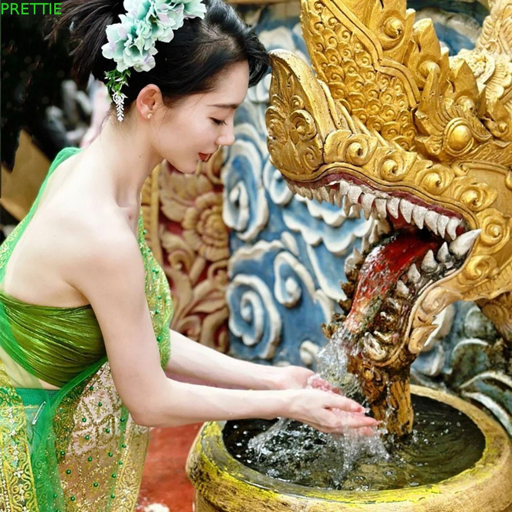 PRETTIE ชุดเทศกาลสงกรานต์, Boob Tube Top Bead Thailand Festival Skirt Set, Sequin Traditional Vintag