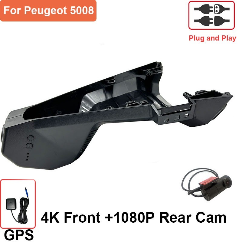 4K ด้านหน้า & 1080P กล้องด้านหลัง wifi dvr สําหรับ Peugeot 3008 4008 5008 DS4 DS5 DS5LS DS6 DS7 DS9 