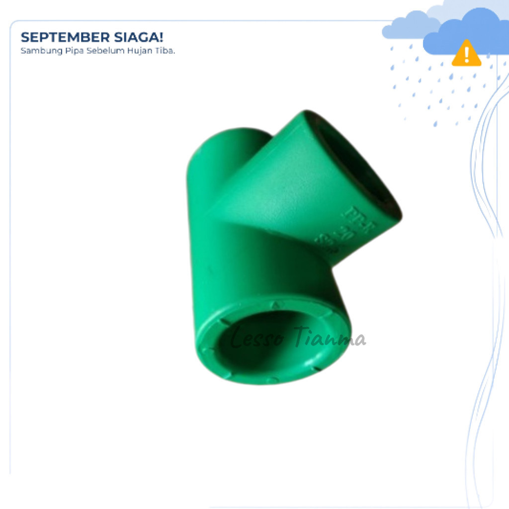 LESSO - TEE PPR 20 มม. 1/2" นิ้ว Fitting Tee การเชื่อมต่อท่อ Equal PPR / tee soc 71411