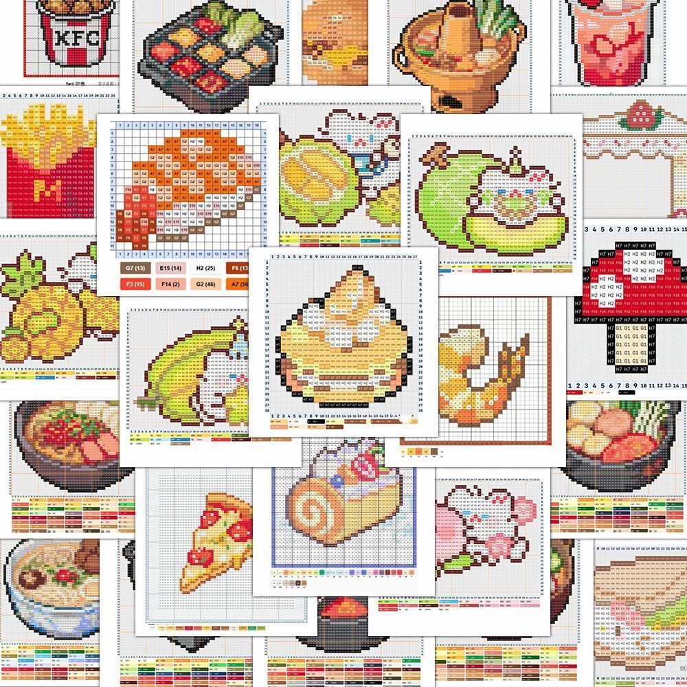 ของเล่นอินเทรนด์อาหารรูปแบบอาหารรูปแบบอาหาร Simple Bean Pattern Gourmet Simple Bean Drawing Food Pat