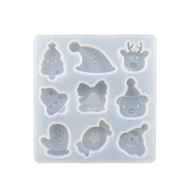 Universe Holiday Craft Mould พร้อม 9 ช่องสําหรับจี้คริสต์มาสและของตกแต่ง