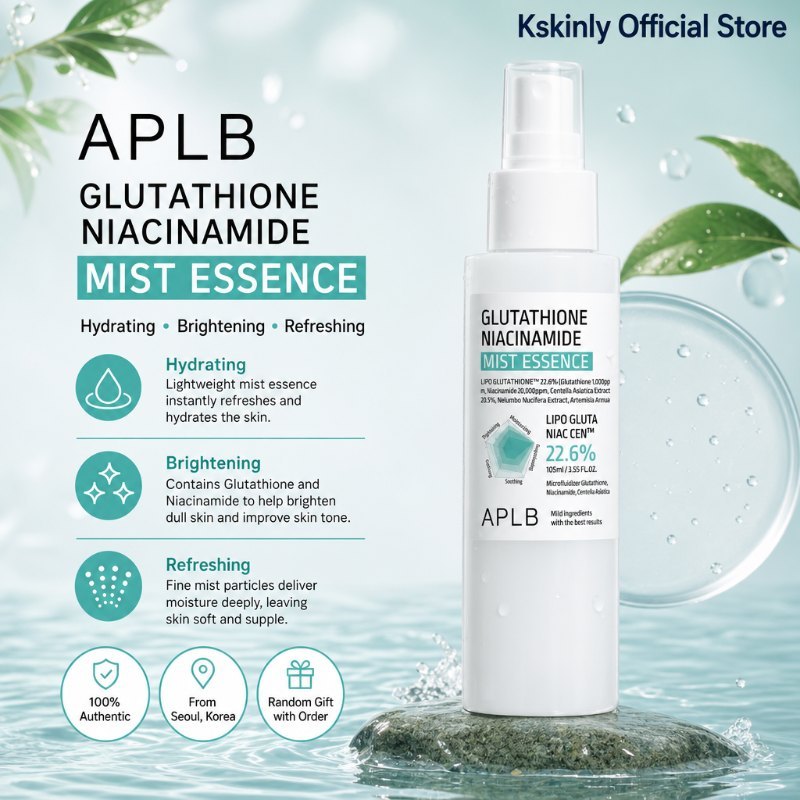APLB Glutathione Niacinamide Mist Essence 105ml สเปรย์โทนเนอร์บํารุงผิวหน้า Hydrating Brightening Ol