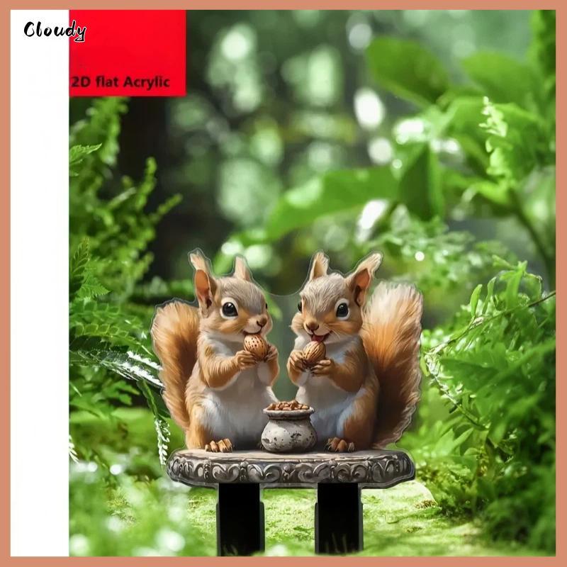 [Cloudy] Weatherproof Bohemian Style Squirrel Garden Decor รูปปั้นธีมสัตว์สําหรับสนามหญ้ากลางแจ้ง Pa