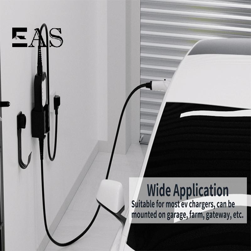 [EA] EV Charger Holder Wall Mount Kit EV Charger Do สําหรับ SAE J1772 Connector J-Hook EV Charger Ca
