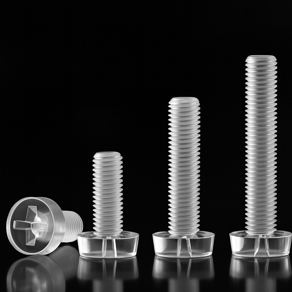 อะคริลิค PC สกรู Nut สกรูพลาสติกใส Phillips หัวทรงกระบอก PC ฉนวน Fine Thread Lighting M3M4M5M6 VJKT