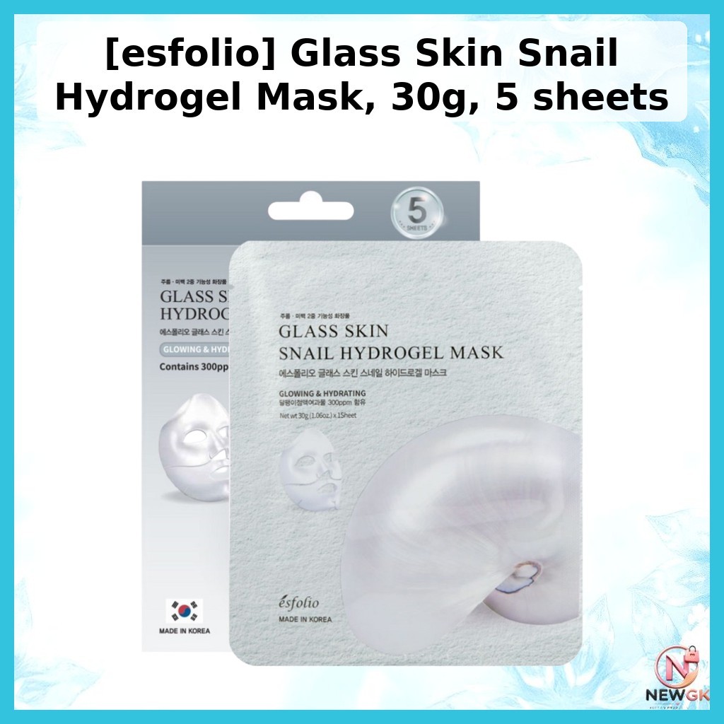 [esfolio] Glass Skin Snail Hydrogel Mask 30g 5 แผ่น / Korean Hydrogel Mask / Glass Skin Effect by NE